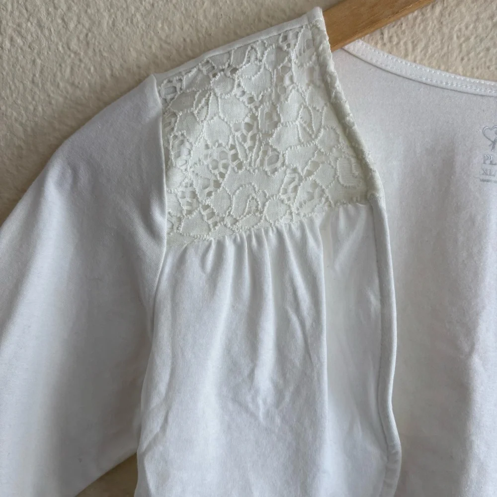 The Children's Place White Cropped Sweater with Short Sleeves